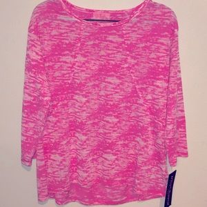 Betsy Johnson long-sleeved hot pink activewear top